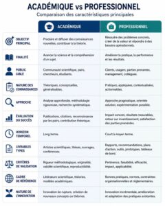 Académique vs Professionnel