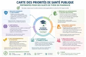 Carte des priorités de santé publique pertinentes pour des sujets de thèse en pharmacie