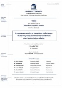 Exemple de page de garde de thèse conforme aux normes 2026