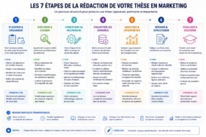 Les 7 étapes de la rédaction de votre thèse en marketing