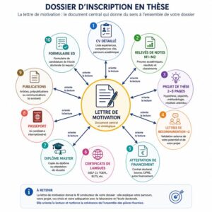 Schéma circulaire du dossier d'inscription