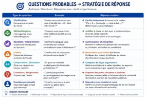 Tableau des types de questions fréquentes et stratégies de réponse