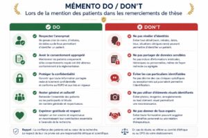 Liste ""Do/Don't"" lors de la mention des patients