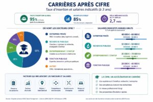 Carrières après CIFRE"" avec taux d'insertion et salaires indicatifs