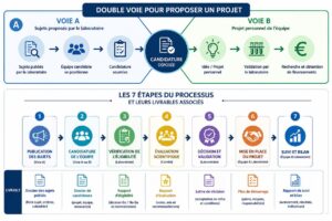 Diagramme des 7 étapes avec livrables associés