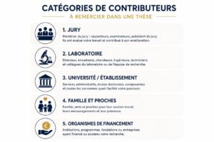 Catégories de contributeurs avec piktogrammes — jury, laboratoire, université, famille, organismes de financement