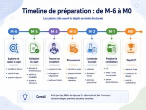 Frise « M-6 à M0 » avec jalons