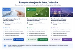 3 cartes avec titre