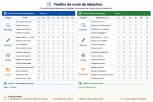 Checklists Feuilles de route de rédaction