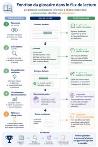 Fonction du glossaire dans le flux de lecture
