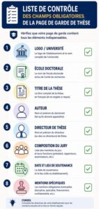 Liste de contrôle des champs obligatoires de la page de garde de thèse