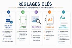Liste visuelle des réglages clés