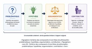 Schéma des composants d'une thèse de philosophie