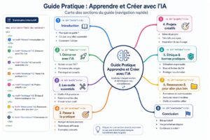 Schéma des sections du guide en branches