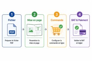 Schéma en 4 blocs numérotés